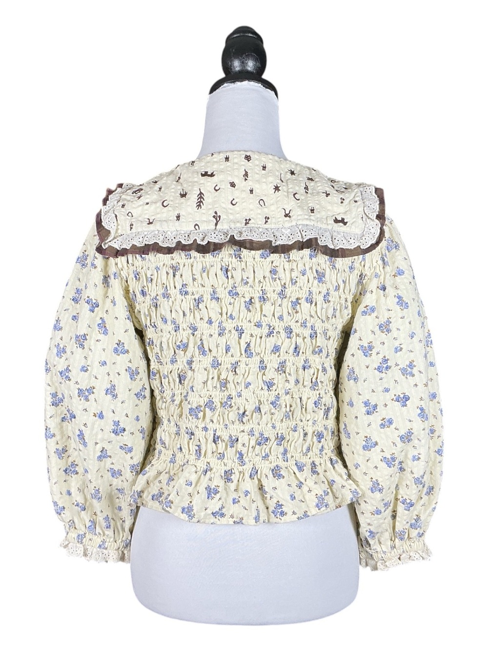 Urban Outfitters Kimchi Blue Cottagecore Grandmacore Coquette Western Top L - Picture 3 of 10